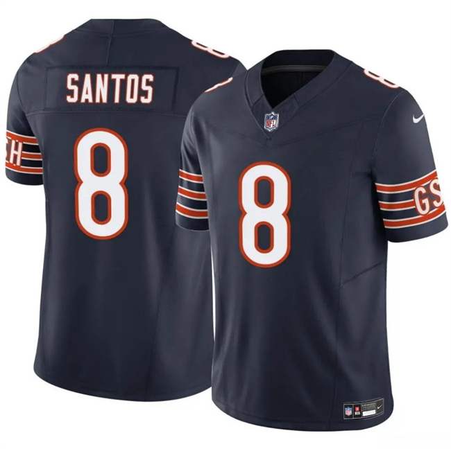 Men's Chicago Bears #8 Cairo Santos Navy 2025 F.U.S.E. Vapor Untouchable Limited Stitched Football Jersey Men's Chicago Bears #8 Cairo Santos Navy 2025 F.U.S.E. Vapor Untouchable Limited Stitched Football Jersey