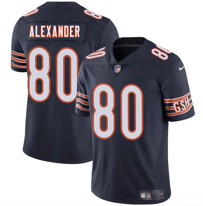 Men's Chicago Bears #80 Maurice Alexander Navy 2025 Vapor Stitched Football Jersey