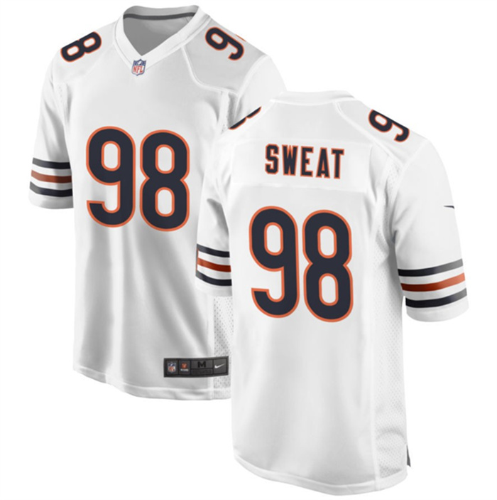 Men's Chicago Bears #98 Montez Sweat White Stitched Game Football Jersey Men's Chicago Bears #98 Montez Sweat White Stitched Game Football Jersey