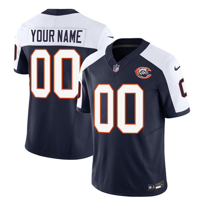 Men's Chicago Bears Active Player Custom 2023 F.U.S.E. Navy White Throwback Limited Stitched Football Jersey