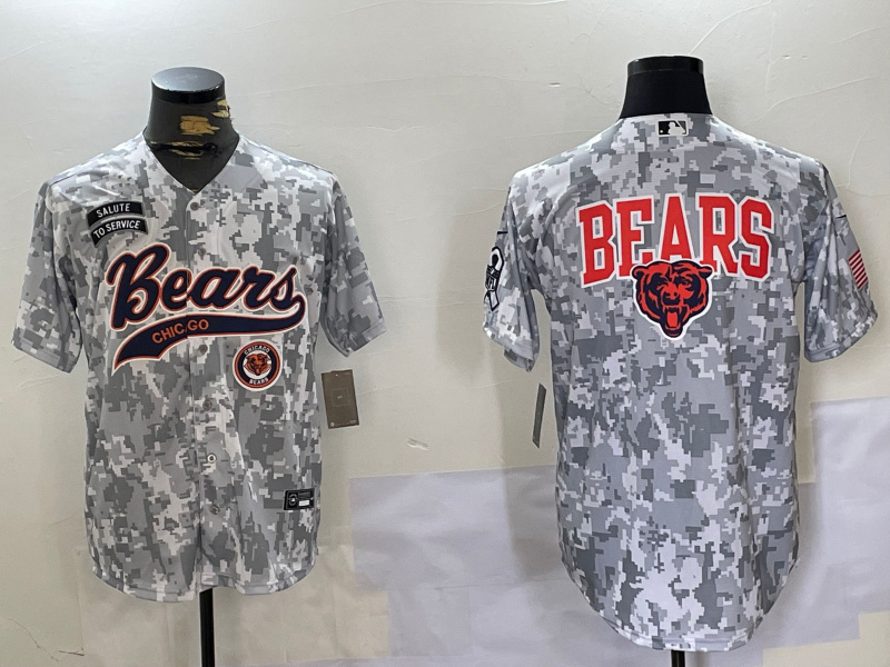 Men's Chicago Bears Camo With Patch Cool Base Stitched Baseball Jersey 3 Men's Chicago Bears Camo With Patch Cool Base Stitched Baseball Jersey 3