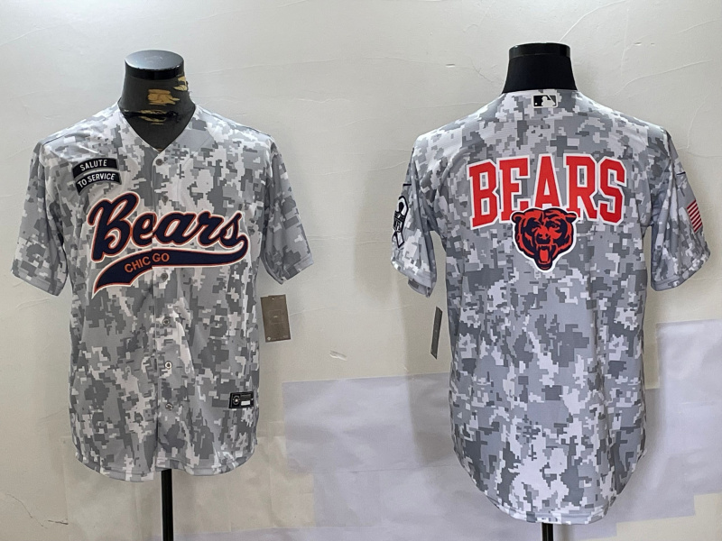 Men's Chicago Bears Camo With Patch Cool Base Stitched Baseball Jersey 5 Men's Chicago Bears Camo With Patch Cool Base Stitched Baseball Jersey 5