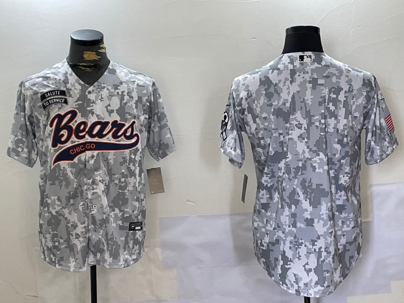 Men's Chicago Bears Camo With Patch Cool Base Stitched Baseball Jersey 8 Men's Chicago Bears Camo With Patch Cool Base Stitched Baseball Jersey 8