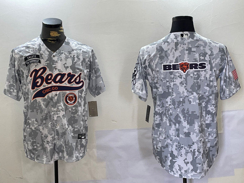 Men's Chicago Bears Camo With Patch Cool Base Stitched Baseball Jersey Men's Chicago Bears Camo With Patch Cool Base Stitched Baseball Jersey