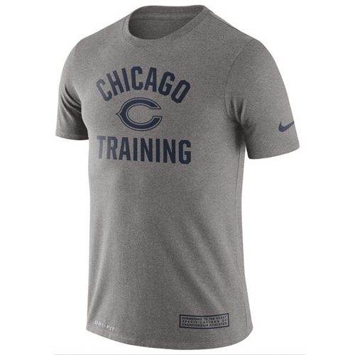 Men's Chicago Bears Nike Heathered Gray Training Performance T-Shirt Men's Chicago Bears Nike Heathered Gray Training Performance T-Shirt