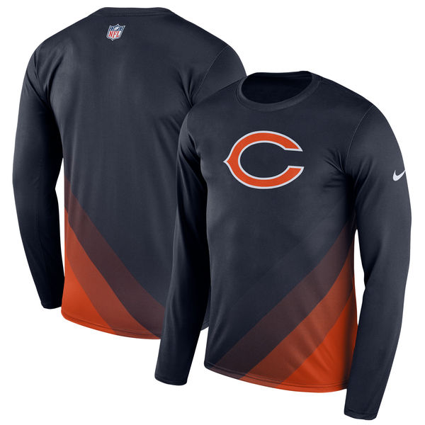 Men's Chicago Bears Nike Navy Sideline Legend Prism Performance Long Sleeve T-Shirt Men's Chicago Bears Nike Navy Sideline Legend Prism Performance Long Sleeve T-Shirt