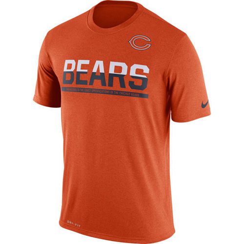 Men's Chicago Bears Nike Practice Legend Performance T-Shirt Orange Men's Chicago Bears Nike Practice Legend Performance T-Shirt Orange