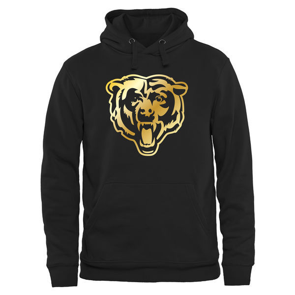 Men's Chicago Bears Pro Line Black Black Gold Collection Pullover Hoodie
