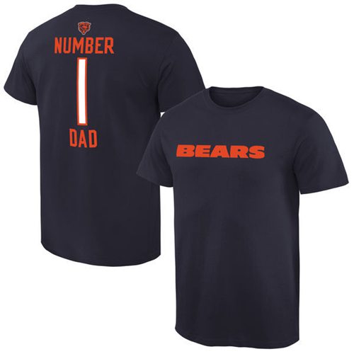 Men's Chicago Bears Pro Line College Number 1 Dad T-Shirt Navy Men's Chicago Bears Pro Line College Number 1 Dad T-Shirt Navy