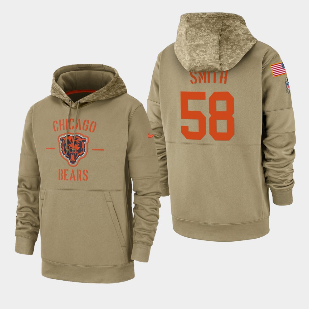 Men's Chicago Bears Roquan Smith 2019 Salute to Service Sideline Therma Hoodie - Tan