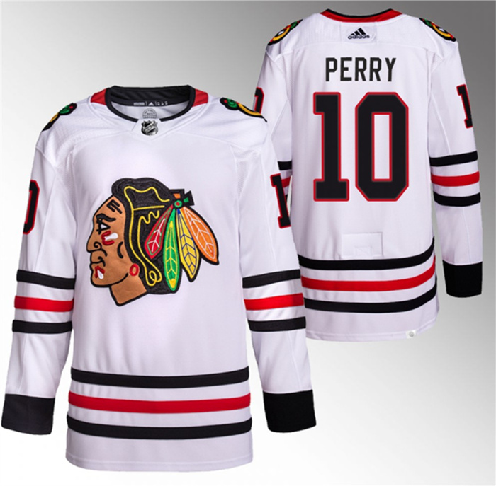 Men's Chicago Blackhawks #10 Corey Perry White Stitched Hockey Jersey Men's Chicago Blackhawks #10 Corey Perry White Stitched Hockey Jersey