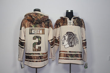 Men's Chicago Blackhawks #2 Duncan Keith Old Time Hockey Natural Realtree Camo Xtra Lacer Hoodie