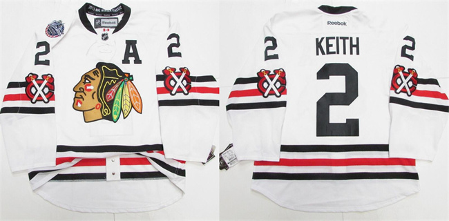 Men's Chicago Blackhawks #2 Duncan Keith White 2015 Winter Classic Stitched Hockey Jersey Men's Chicago Blackhawks #2 Duncan Keith White 2015 Winter Classic Stitched Hockey Jersey