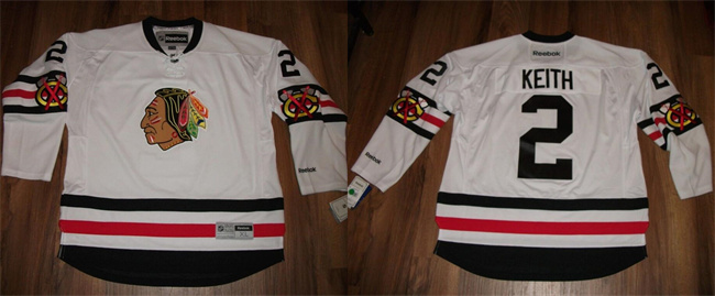 Men's Chicago Blackhawks #2 Duncan Keith White Stitched Hockey Jersey Men's Chicago Blackhawks #2 Duncan Keith White Stitched Hockey Jersey