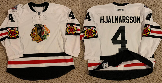 Men's Chicago Blackhawks #4 Niklas Hjalmarsson White Stitched Hockey Jersey Men's Chicago Blackhawks #4 Niklas Hjalmarsson White Stitched Hockey Jersey
