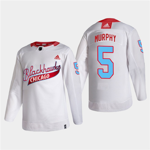 Men's Chicago Blackhawks #5 Connor Murphy 2022 Community Night White Stitched Jersey Men's Chicago Blackhawks #5 Connor Murphy 2022 Community Night White Stitched Jersey