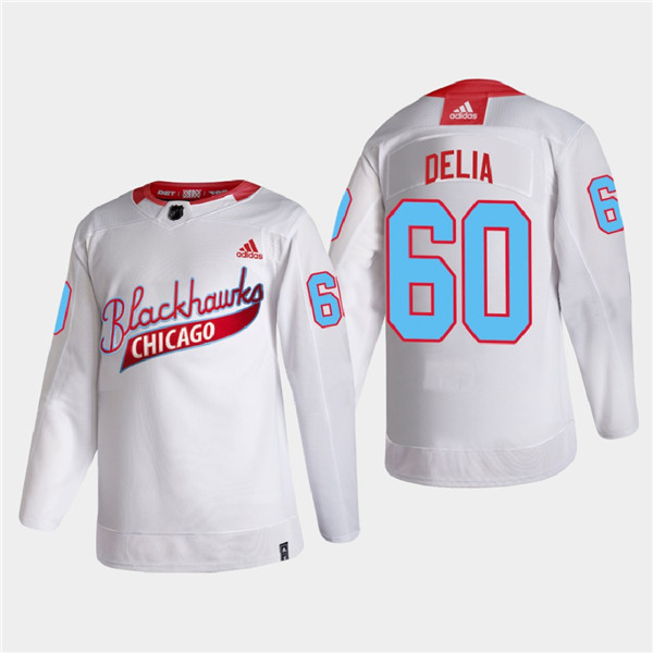Men's Chicago Blackhawks #60 Collin Delia 2022 Community Night White Stitched Jersey Men's Chicago Blackhawks #60 Collin Delia 2022 Community Night White Stitched Jersey