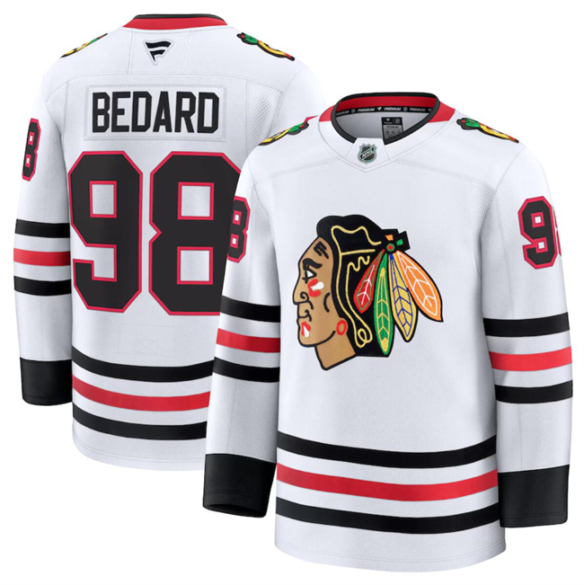 Men's Chicago Blackhawks Active Player Custom White 2024-25 Away Stitched Hockey Jersey Men's Chicago Blackhawks Active Player Custom White 2024-25 Away Stitched Hockey Jersey