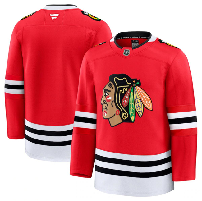 Men's Chicago Blackhawks Blank Red 2024-25 Home Stitched Hockey Jersey Men's Chicago Blackhawks Blank Red 2024-25 Home Stitched Hockey Jersey