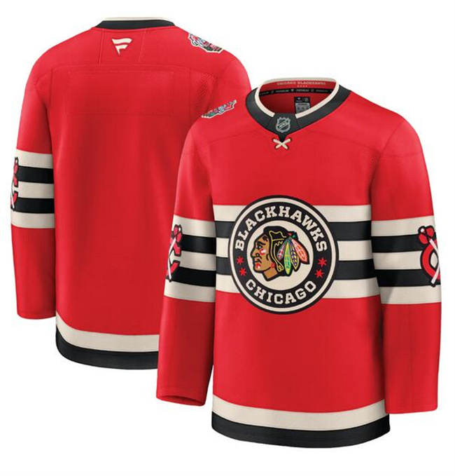 Men's Chicago Blackhawks Blank Red 2024-25 Winter Classic Stitched Hockey Jersey Men's Chicago Blackhawks Blank Red 2024-25 Winter Classic Stitched Hockey Jersey