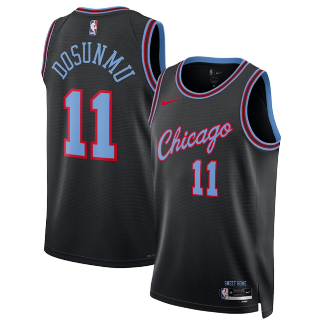 Men's Chicago Bulls #11 Ayo Dosunmu Black 2025 26 City Edition Stitched Basketball Jersey Men's Chicago Bulls #11 Ayo Dosunmu Black 2025 26 City Edition Stitched Basketball Jersey