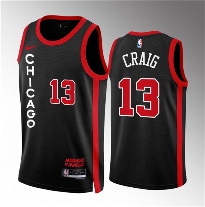 Men's Chicago Bulls #13 Torrey Craig Black 2023 24 City Edition Stitched Basketball Jersey Men's Chicago Bulls #13 Torrey Craig Black 2023 24 City Edition Stitched Basketball Jersey