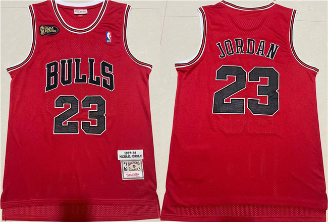 Men's Chicago Bulls #23 Michael Jordan 1997-98 Red Throwback Stitched Jersey Men's Chicago Bulls #23 Michael Jordan 1997-98 Red Throwback Stitched Jersey