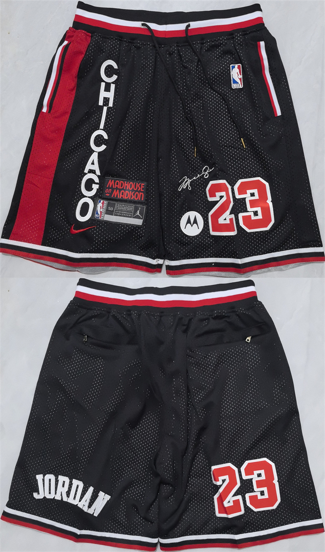 Men's Chicago Bulls #23 Michael Jordan Black 2025 Shorts (Run Small) Men's Chicago Bulls #23 Michael Jordan Black 2025 Shorts (Run Small)