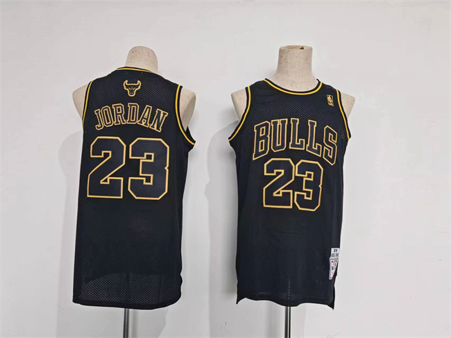 Men's Chicago Bulls #23 Michael Jordan Black Stitched Basketball Jersey2