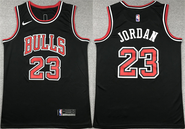 Men's Chicago Bulls #23 Michael Jordan Black Stitched Basketball Jersey3