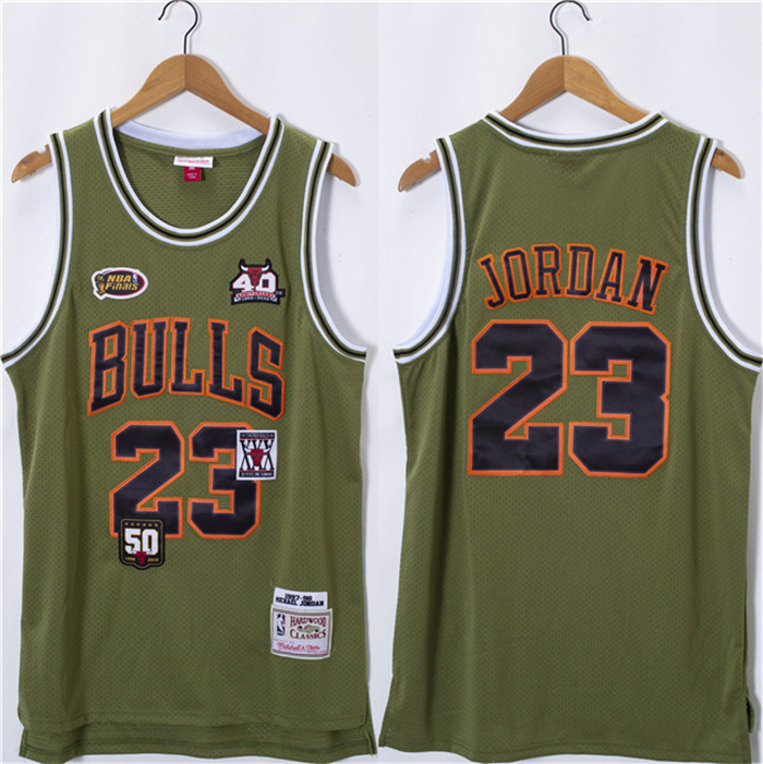 Men's Chicago Bulls #23 Michael Jordan Olive Salute Stitched Basketball Jersey Men's Chicago Bulls #23 Michael Jordan Olive Salute Stitched Basketball Jersey