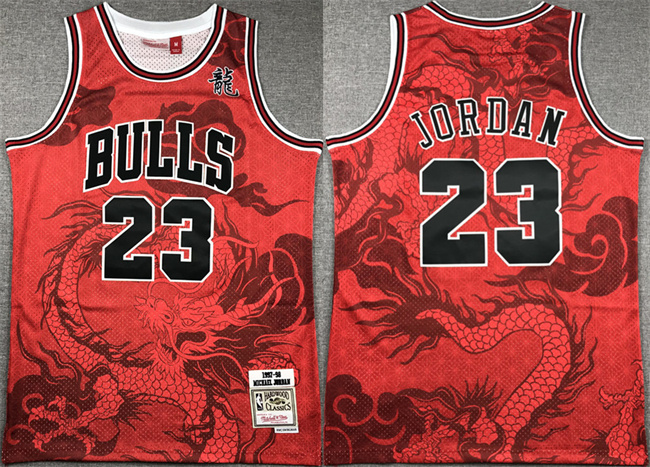 Men's Chicago Bulls #23 Michael Jordan Red 1997-98 Throwback Stitched Basketball Jersey 01 Men's Chicago Bulls #23 Michael Jordan Red 1997-98 Throwback Stitched Basketball Jersey 01