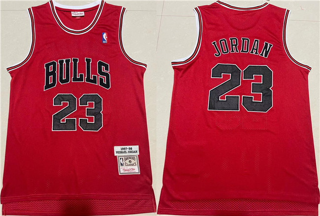 Men's Chicago Bulls #23 Michael Jordan Red 1997-98 Throwback Stitched Jersey Men's Chicago Bulls #23 Michael Jordan Red 1997-98 Throwback Stitched Jersey