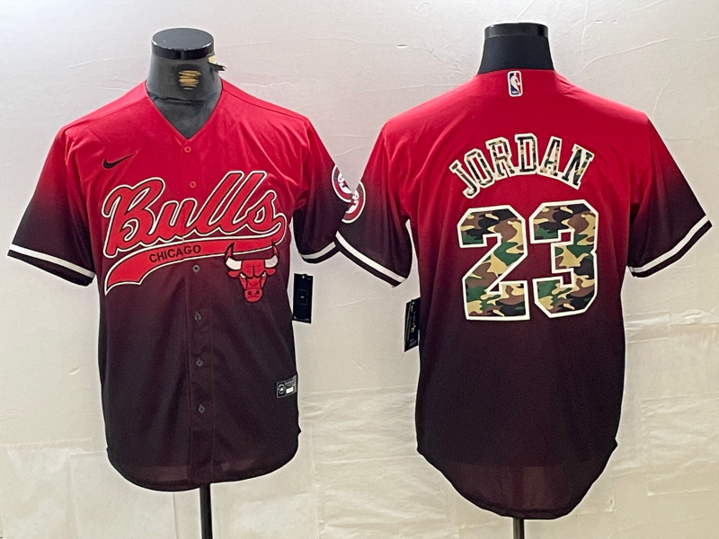 Men's Chicago Bulls #23 Michael Jordan Red Black With Patch Cool Base Stitched Baseball jerseys 1 Men's Chicago Bulls #23 Michael Jordan Red Black With Patch Cool Base Stitched Baseball jerseys 1