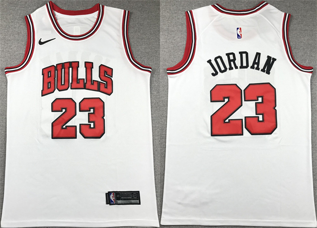 Men's Chicago Bulls #23 Michael Jordan White Stitched Basketball Jersey1
