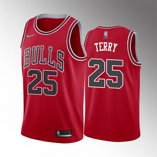 Men's Chicago Bulls #25 Dalen Terry Red 75th Anniversary Stitched Basketball JerseyS