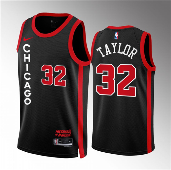 Men's Chicago Bulls #32 Justin Lewis Black 2023 24 City Edition Stitched Basketball Jersey Men's Chicago Bulls #32 Justin Lewis Black 2023 24 City Edition Stitched Basketball Jersey