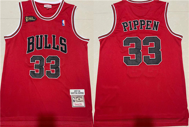 Men's Chicago Bulls #33 Scottie Pippen Red 1997-98 Throwback Stitched Jersey Men's Chicago Bulls #33 Scottie Pippen Red 1997-98 Throwback Stitched Jersey