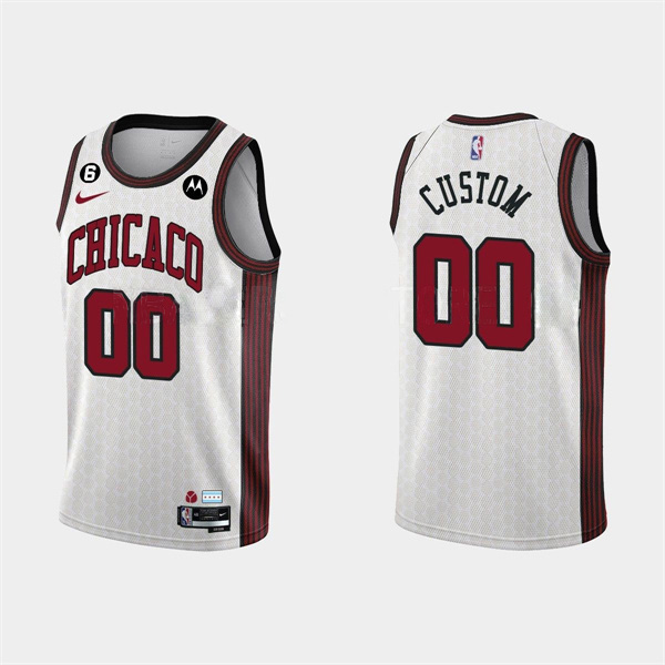 Men's Chicago Bulls Active Player Custom 2022-23 White City Edition Stitched Basketball Jersey Men's Chicago Bulls Active Player Custom 2022-23 White City Edition Stitched Basketball Jersey
