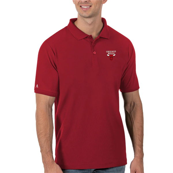 Men's Chicago Bulls Antigua Red Legacy Pique Polo Men's Chicago Bulls Antigua Red Legacy Pique Polo