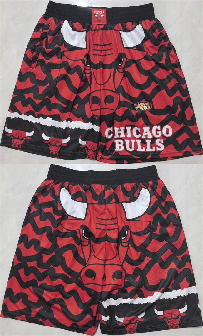 Men's Chicago Bulls Black Red Shorts (Run Small) Men's Chicago Bulls Black Red Shorts (Run Small)