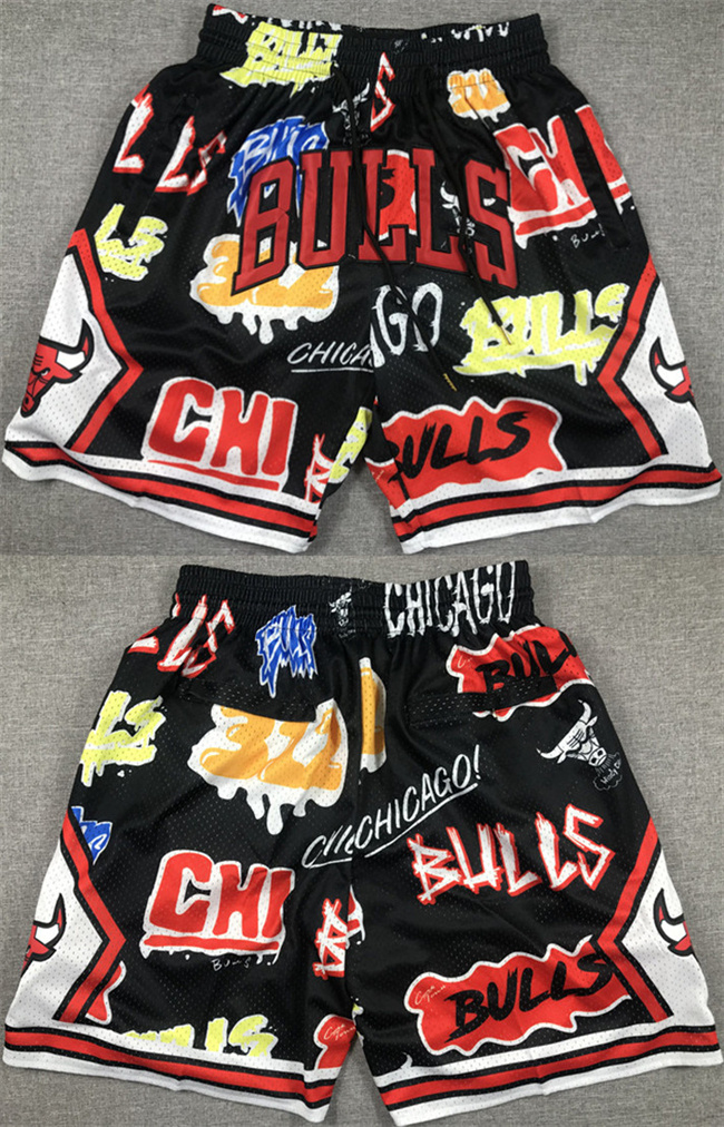 Men's Chicago Bulls Black Shorts (Run Small)1