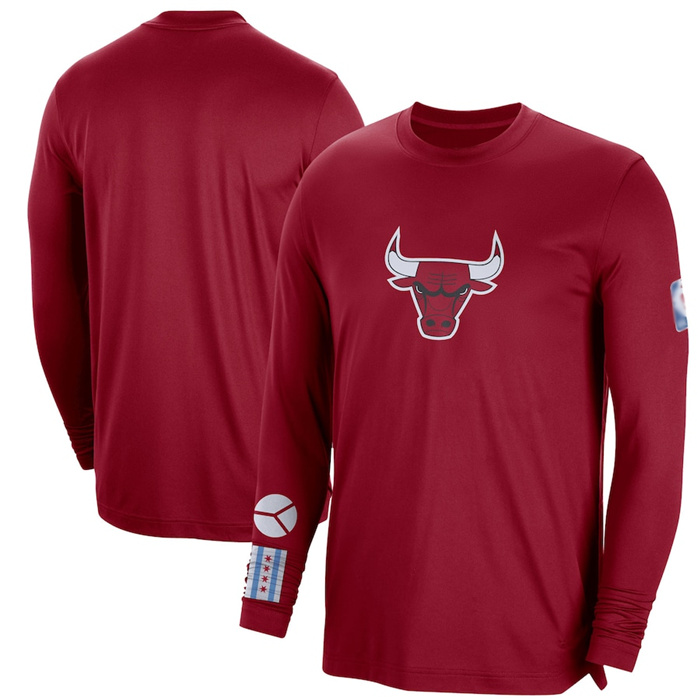 Men's Chicago Bulls Red 2022 23 City Edition Essential Expressive Long Sleeve T-Shirt Men's Chicago Bulls Red 2022 23 City Edition Essential Expressive Long Sleeve T-Shirt