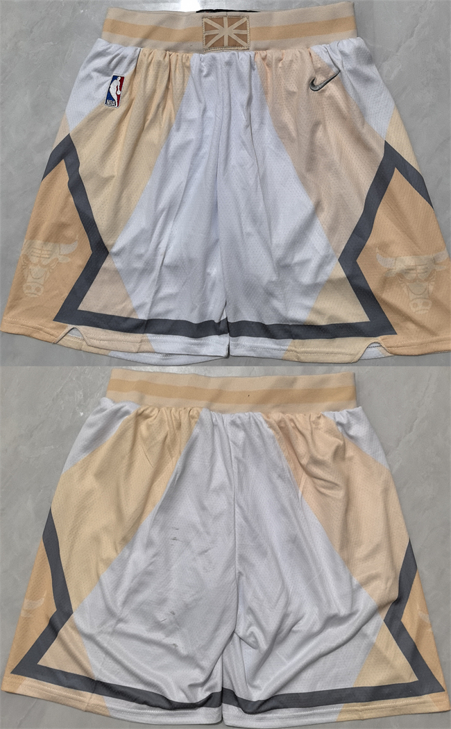 Men's Chicago Bulls White City Edition Grey Shorts (Run Small) Men's Chicago Bulls White City Edition Grey Shorts (Run Small)