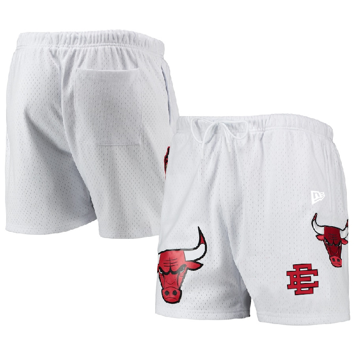 Men's Chicago Bulls White Shorts 001 Men's Chicago Bulls White Shorts 001