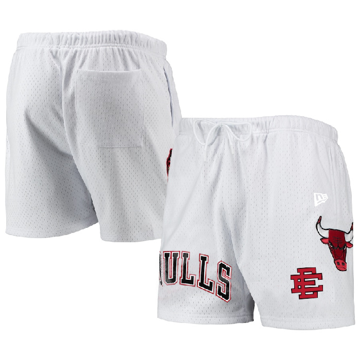 Men's Chicago Bulls White Shorts Men's Chicago Bulls White Shorts