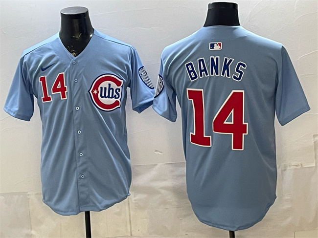 Men's Chicago Cubs #14 Ernie Banks Blue 2024 25 2nd Alternate Limited Stitched Baseball Jersey Men's Chicago Cubs #14 Ernie Banks Blue 2024 25 2nd Alternate Limited Stitched Baseball Jersey