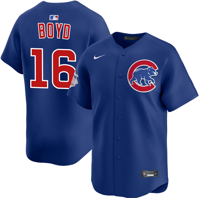 Men's Chicago Cubs #16 Matthew Boyd Royal Limited Stitched Baseball Jersey Men's Chicago Cubs #16 Matthew Boyd Royal Limited Stitched Baseball Jersey