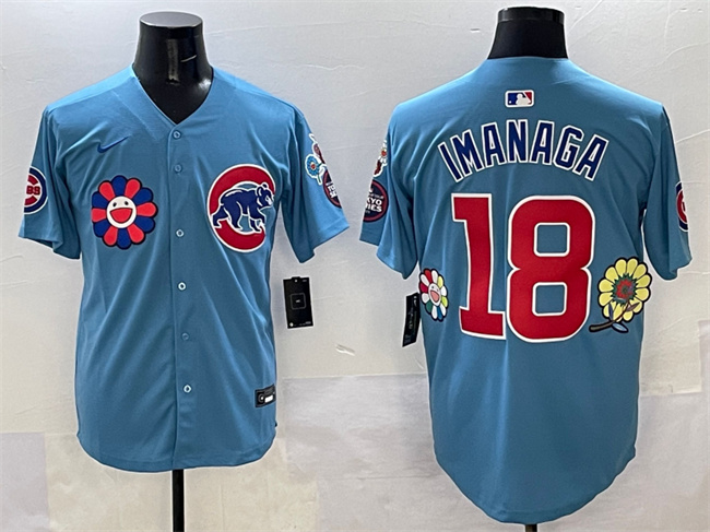 Men's Chicago Cubs #18 Shōta Imanaga Blue 2025 Tokyo Series 2nd Alternate Limited Stitched Baseball Jersey Men's Chicago Cubs #18 Shōta Imanaga Blue 2025 Tokyo Series 2nd Alternate Limited Stitched Baseball Jersey