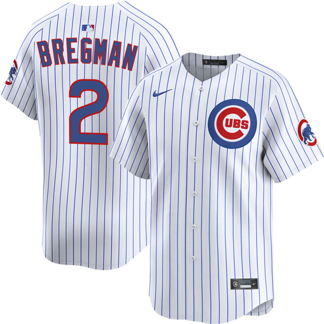 Men's Chicago Cubs #2 Alex Bregman White 2026 Home Limited Stitched Baseball Jersey Men's Chicago Cubs #2 Alex Bregman White 2026 Home Limited Stitched Baseball Jersey